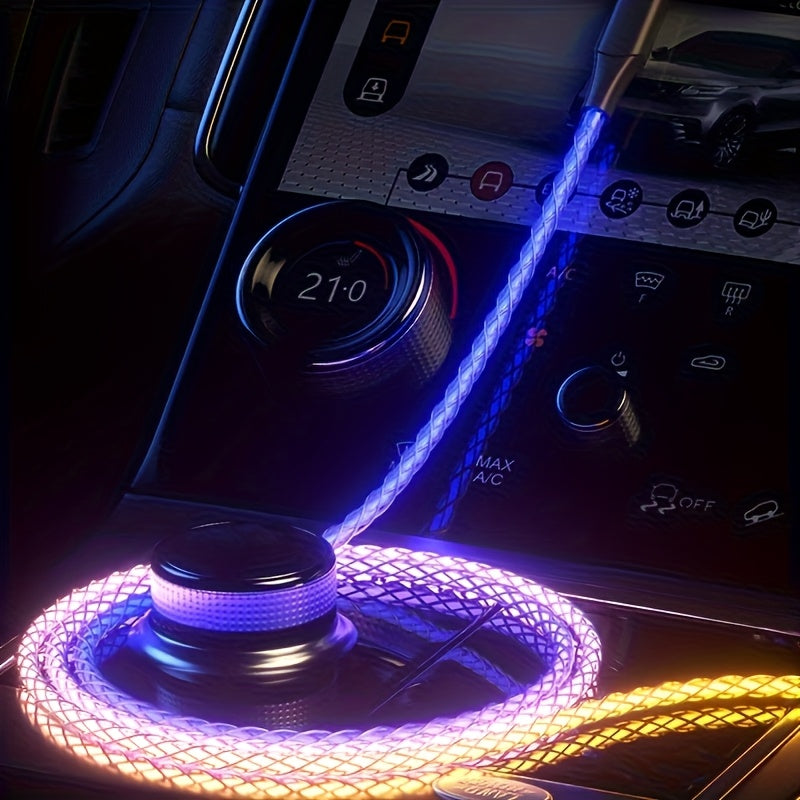 RGB Işıklı 3ü1 Arada Hızlı Şarj Kablosu 6 A EVRENSEL KABLO