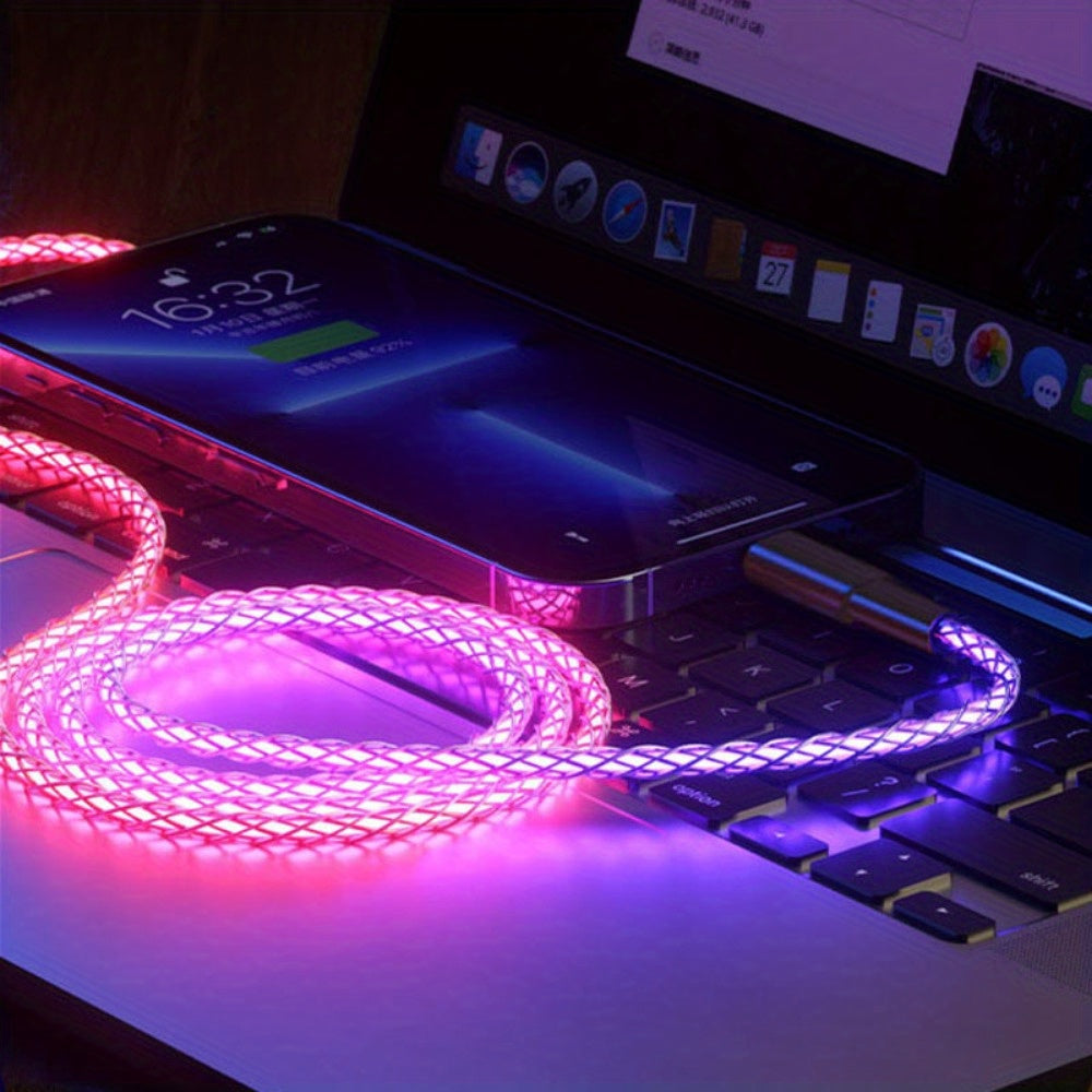 RGB Işıklı 3ü1 Arada Hızlı Şarj Kablosu 6 A EVRENSEL KABLO